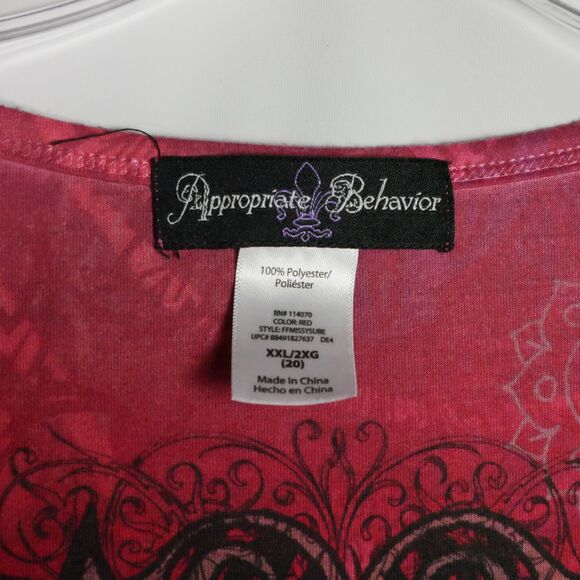 Appropriate Behavior Size XXL Short Sleeved Tunic BOHO Design Top Rhinestone - Picture 4 of 14